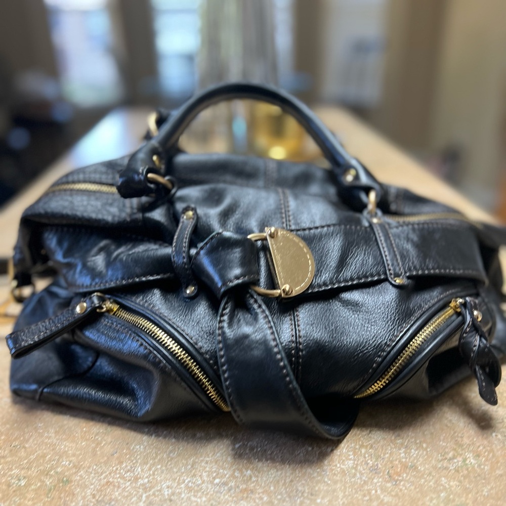 Steven Black Leather Bag - Picture 2 of 9
